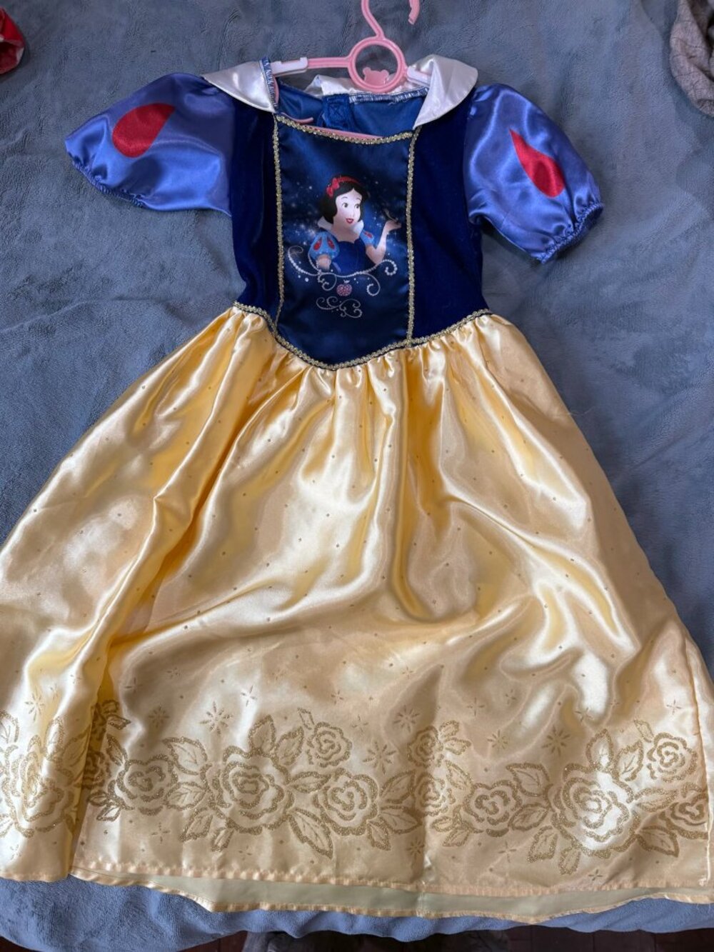 Disney Snow White Princess Costume Dress Girls 4-5T Blue Yellow H&M Dress Up